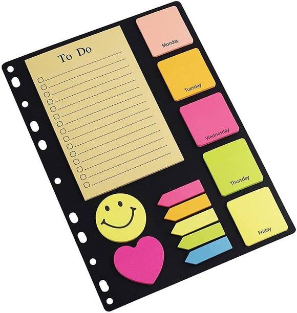 FRKB Sticky Notes Binder Pack, 200 Ruled and Plain Notes and 125 Page Markers 325 Sheets Regular, 5 Colors