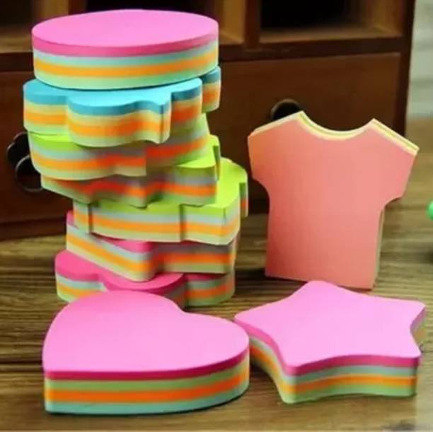 champcool Shape Sticky Notes 400 Sheets in 4 different shapes, (Set Of 1, Multicolor) 100 Sheets (size 3x3 inch) popup, 4 Colors