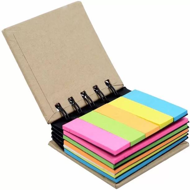 DALUCI Pocket-size Spiral Sticky Note Pad/Memo Pads 25 Sheets Regular, 5 Colors