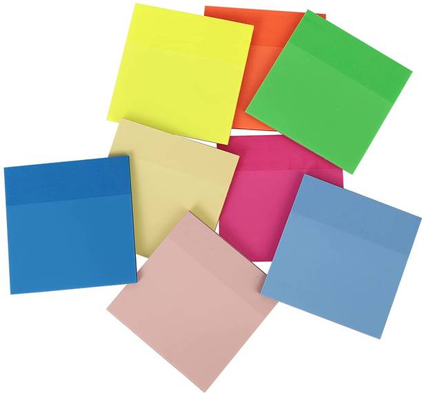 greencom 400 Sheets Transparent Sticky Notes for annotating Books,Waterproof Self-Adhesiv 50 Sheets 3x3 Inches, 8 Colors