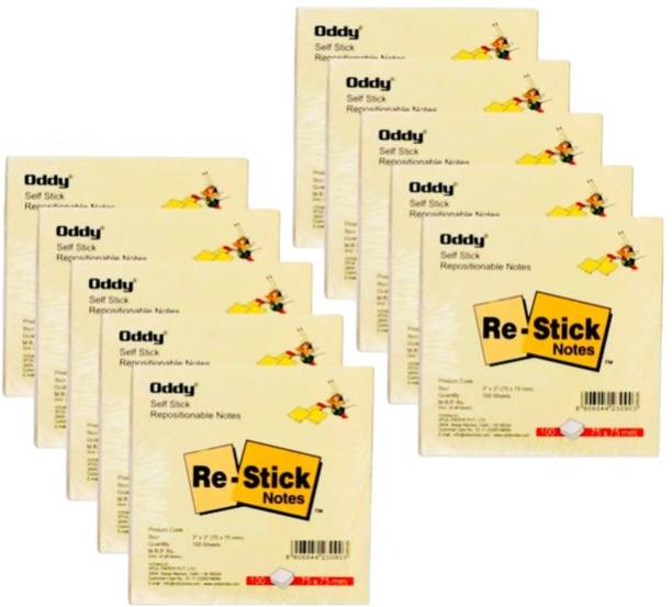 Oddy CREAM COLOR STICKY PADS/ Size - 3"X3" 100 Sheets STICKY NOTES - 75X75 mm/ Total - 1000 Sheets, 1 Colors