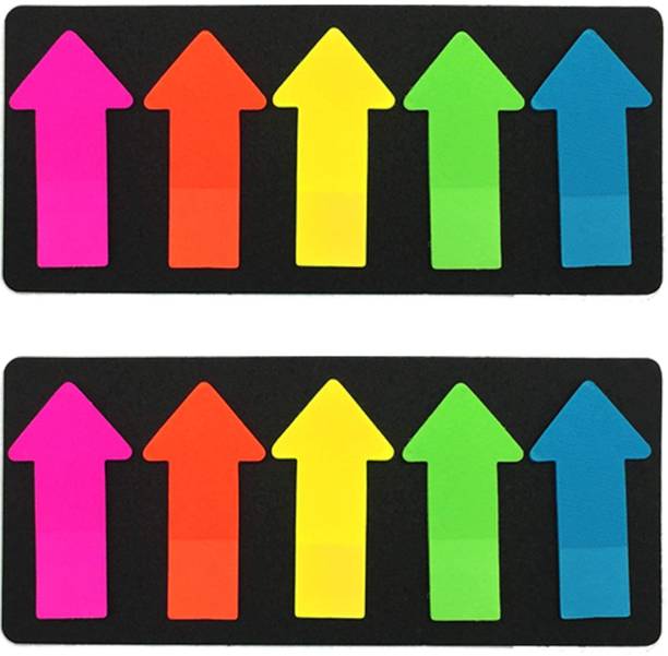 canoff Arrow Flags Fluorescent Self Sticky Notes for Office, College, School Use 100 Sheets Transparent, 5 Colors