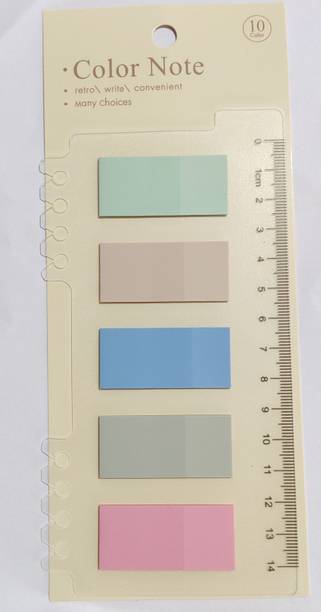 greencom Morandi Sticky Notes, Writable Index Tabs, Colorful Macaron Memo Stickers 100 Sheets Transparent Morandi Sticky note, 5 Colors