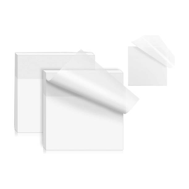 ShreejiSupplies Transparent Sticky Notes Self-Stick Note Pads 50 Sheets Regular, 1 Colors