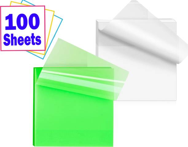 ZIARO Multicolor 50 Sheets Transparent Self Stick Note, 2 Colors