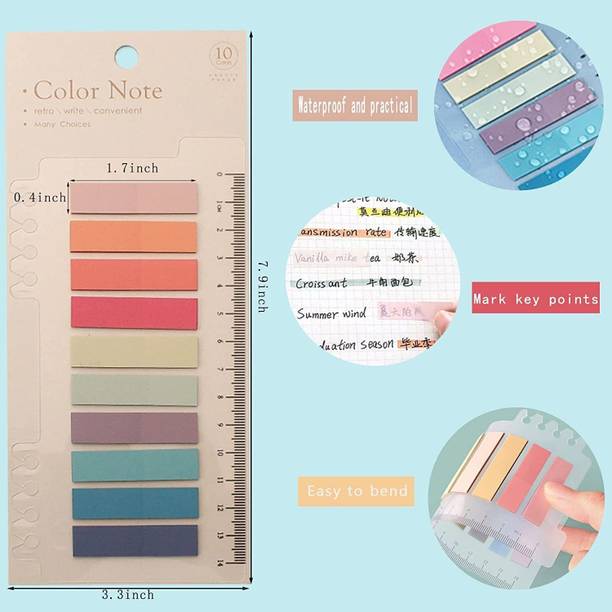 HOC Morandi Sticky Tabs, Translucent Book Tabs for Annotating Books, 200 Sheets Transparent, 10 Colors