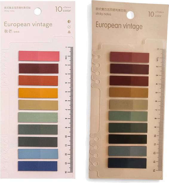 ShreejiSupplies Color Index Tabs - 20 Colors, Self-Adhesive Bookmarks for Notebooks, Planners 400 Sheets Transparent, 20 Colors