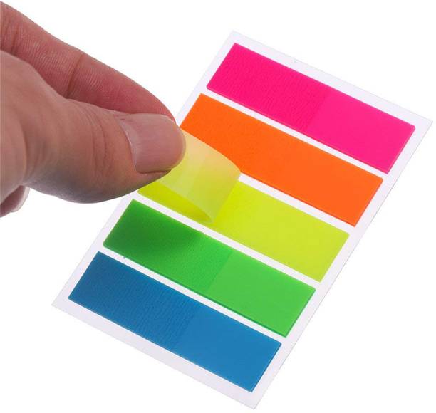 shopy Rectangle Shape Flags Vibrant Colors 125 Sheets Regular, 5 Colors