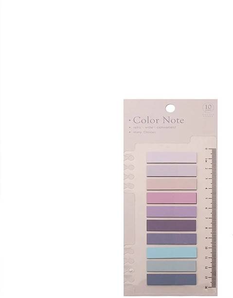 canoff Index Tabs with Ruler Sticky Note Page Labels Writable Repositionable File Flags 200 Sheets Transparent Morandi Sticky note, 10 Colors