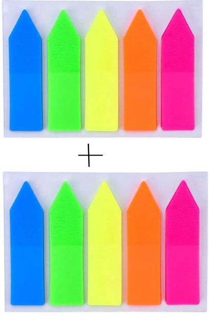 champcool Arrow Sticky Notes |Pack of 2 Pads (250 Sheets) 125 Sheets Regular, 5 Colors 125 Sheets popup, 5 Colors