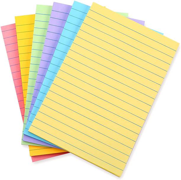 Peeplvalue 4X6 Sticky Note 100 Sheets 4X6 Sticky Note-Neon Color, 5 Colors