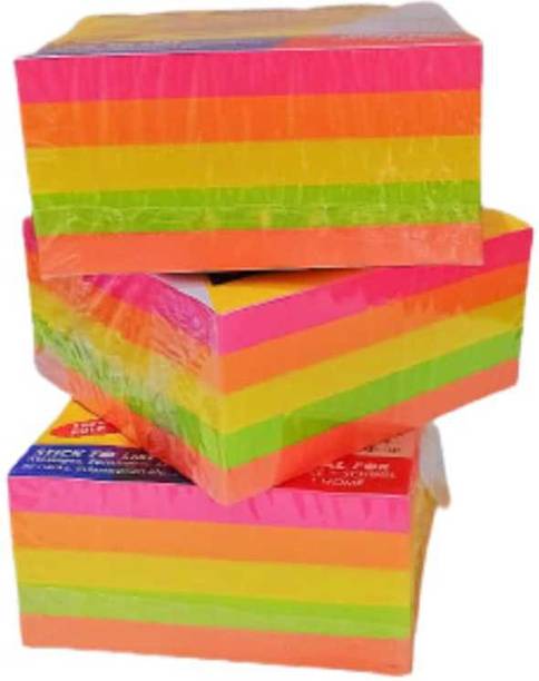 JKK Sticky Notes Pad Size 3Inchx3Inch 400 Sheets Regular, 5 Colors