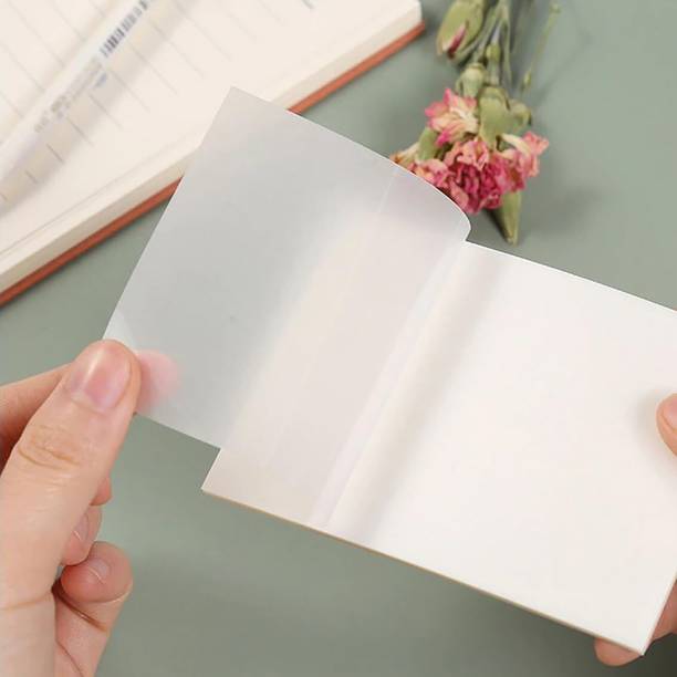 O'Kiddi 50 Sheets Transparent Sticky Notes Pad,Clear Cute Full self-Adhesive Waterproof| 50 Sheets Regular, 1 Colors