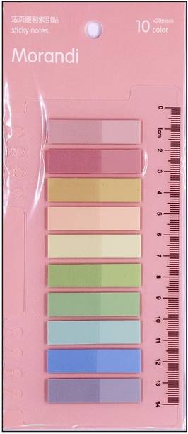Vintager Multipurpose Rectangle Sticky Note Page Marker, For Office & School Supply 200 Sheets Rectangle Sticky Notes, 10 Colors