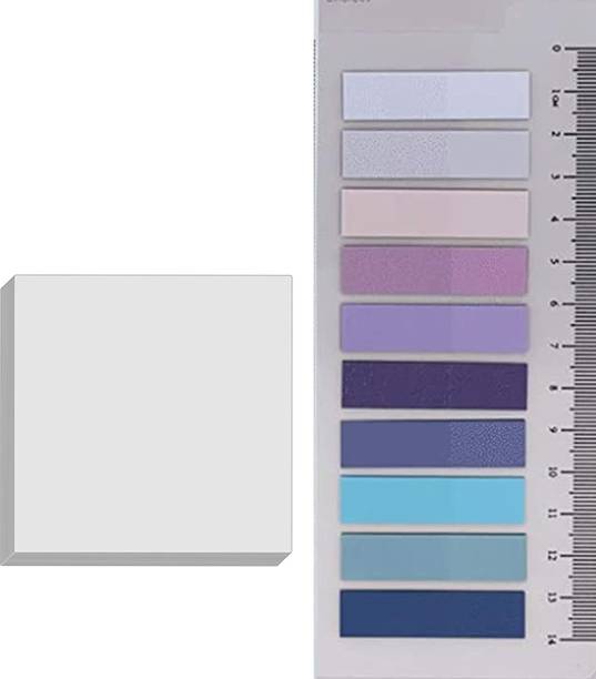 Levin Sticky Tabs with Ruler Color Tone Writable & Transparent Sticky Notes 250 Sheets Transparent Morandi Sticky note, 11 Colors