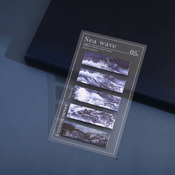 Digi Memo Pads 100 Strips Of 5 X 1.5 cm Size Used In Journal Making, Scrapbooking 100 Sheets Regular, 5 Colors