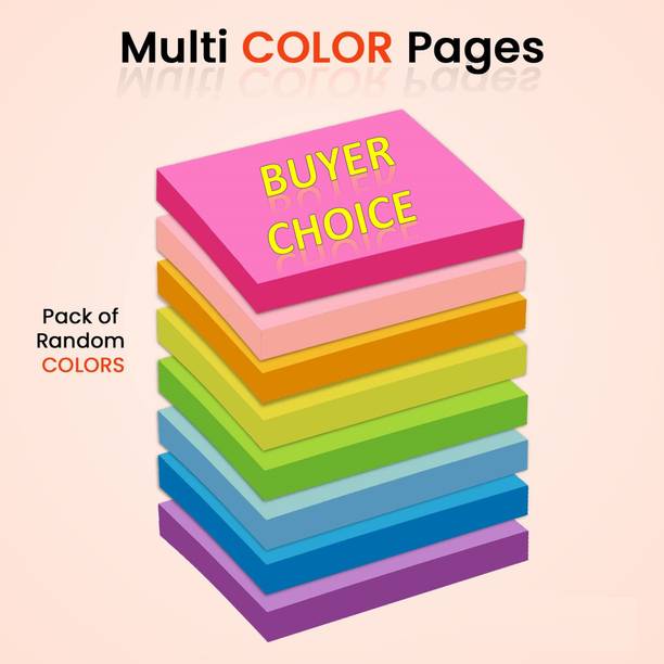 Buyer Choice 3*3 80 Sheets Self Adhesive colourful sticky notes, 5 Colors