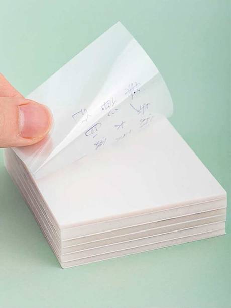 AYSHIFYER Waterproof Reusable Memo Pads | See-Through Self-Stick Notes for Office, School 50 Sheets Invisible, 1 Colors