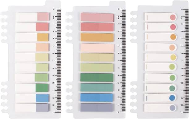 greencom Morandi Sticky Notes, Writable Index Tabs, Set of 10 x 3 Packs Colorful Macaron 600 Sheets Transparent Morandi Sticky Notes, 30 Colors