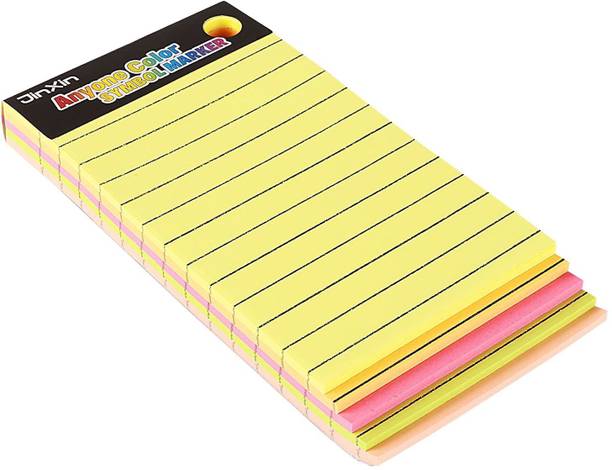 FRKB 3 x 6 Inch Ruled Sticky Note Pad, Neon Colors 150 Sheets Regular, 4 Colors