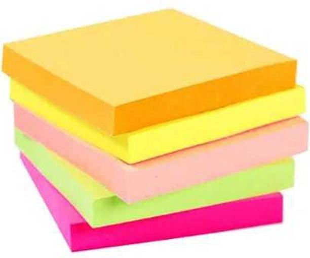 wisdo Fluorescent Fresh Smooth sticky notes pad 400 sheets in (set of 5) 400 Sheets Regular, 5 Colors