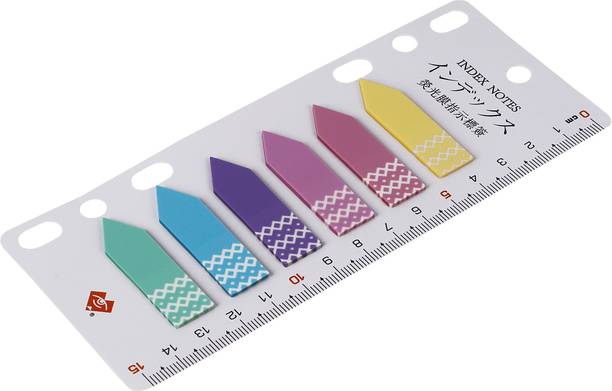 FRKB 140 Pieces Arrow Tabs File Sticky Notes Book Tabs 140 Sheets Colored Writable Page Markers on 6 inch Scale Backing, 5 Colors