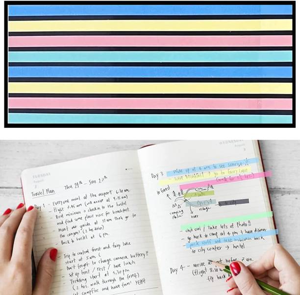 Ji And Ja 88201 Pastel Sticky Notes 20 Sheets Sticky Notes Pads Tabs Flag, 4 Colors