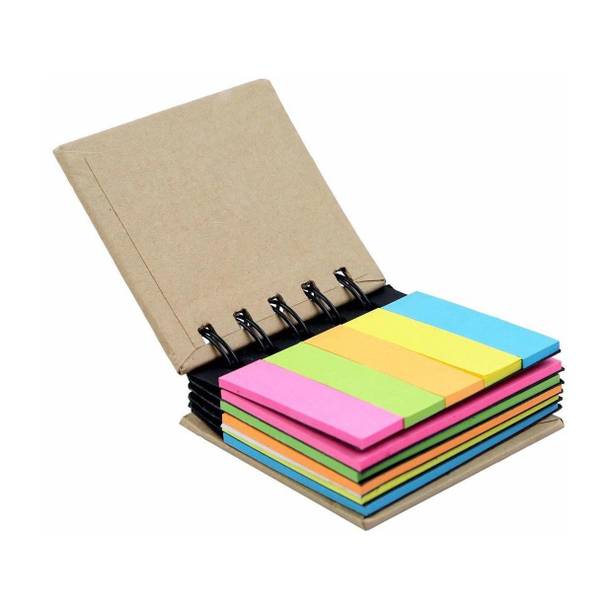 FRKB Spiral Sticky Notes 50 Sheets Pocket Diary, 5 Colors