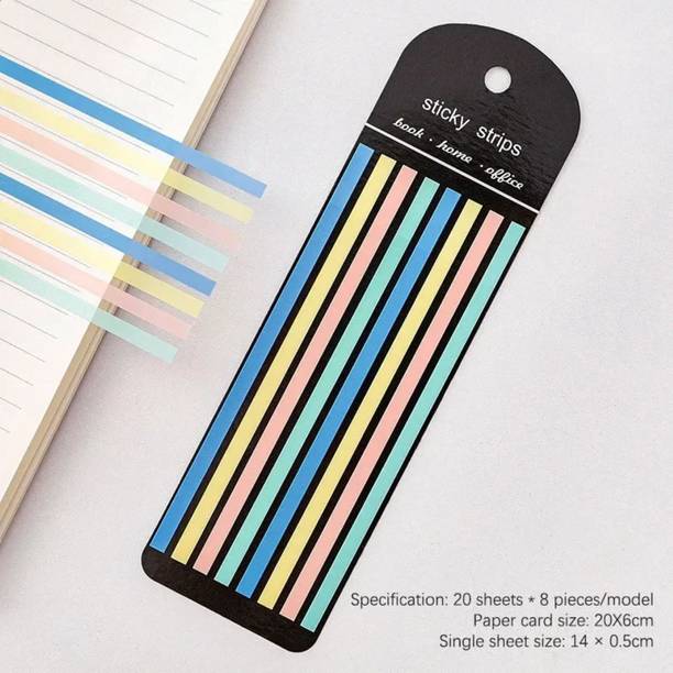 HOC Transparent Pastel Sticky Notes & Page Markers | 20 Sheets Highlighter Index Tabs for Books & Office, 4 Colors