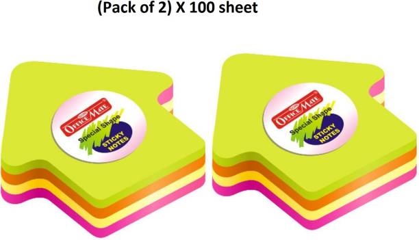 Soni Officemate Arrow Shape Sticky Notes Pads Fluorescent Paper (Pack of 2) X 100 Sheets Regular, 4 Colors