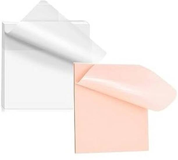 QUAKEL Transparent Self-Sticky Note Pads, Clear Notes 76mm X 76mm Transparent Sheet 100 Sheets Pop-up Notes, 2 Colors
