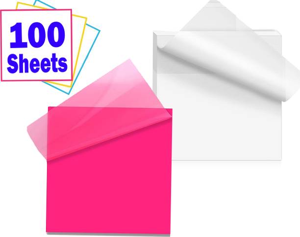 ZIARO Multicolor 50 Sheets Transparent Self Stick Note, 2 Colors