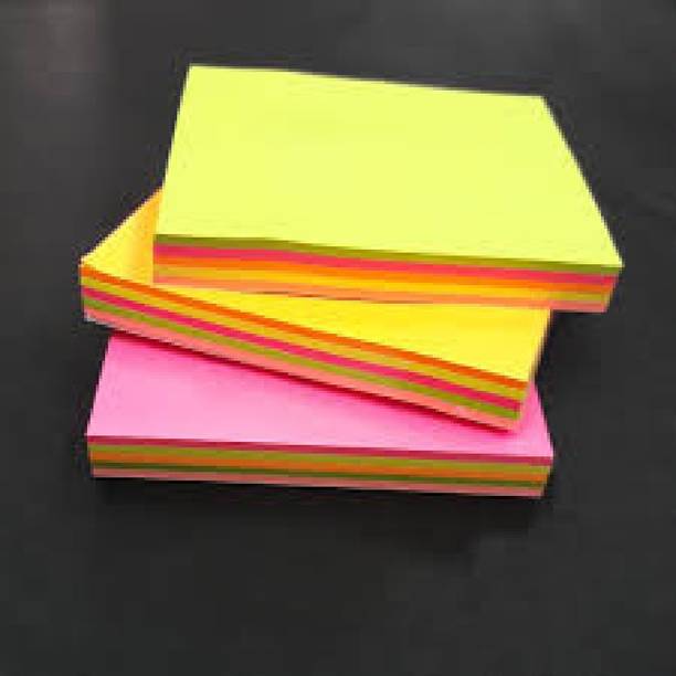 Bee Fly fluorescent paper Self-Adhesive and Removeable Sticky notes pad in multicolor 100 Sheets Regular, 5 Colors
