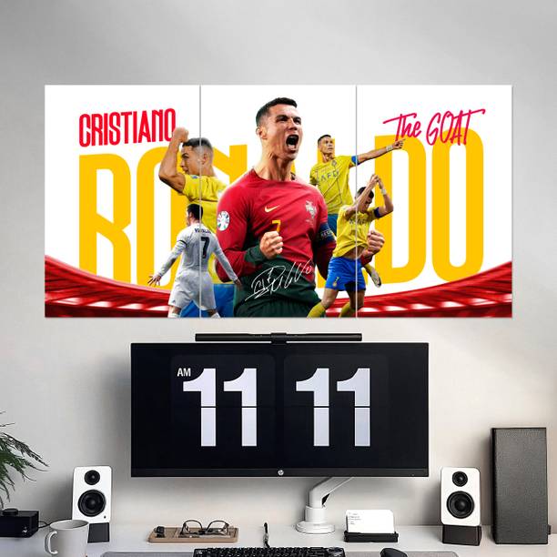 Cristiano Ronaldo Split Wall Posters Set | 12x18 Inch Premium 350 GSM Paper Prints | DIY Room Décor, Stylish Wall Art, Home & Office Decoration, Gifting Poster Collage Fine Art Print