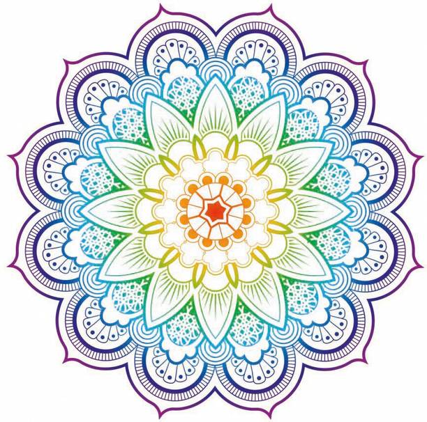 Rangoli Floor Self Adhesive Decorative Sticker || (45.72 cm X 45.72 cm) cut5587 Fine Art Print