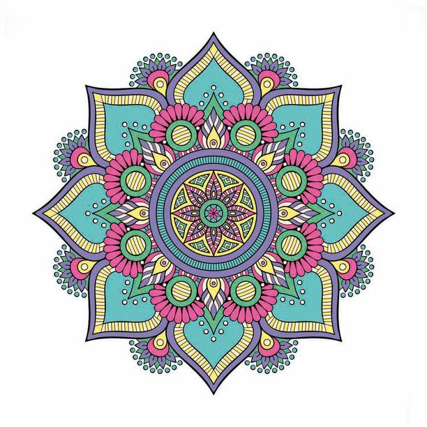 Rangoli Floor Self Adhesive Decorative Sticker || (45.72 cm X 45.72 cm) cut5590 Fine Art Print