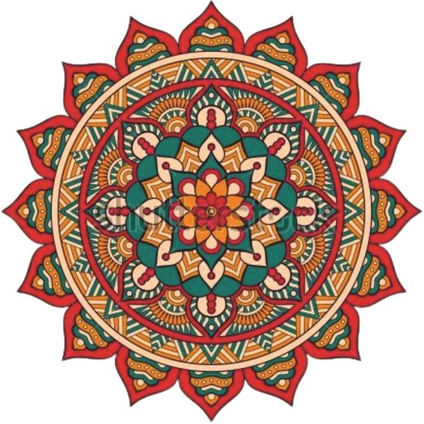 Rc Decor Mandla Rangoli Floor Decor Sticker For Pooja Room Living Room Size - 45CmX45Cm Vinyl