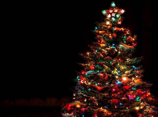 black colorful tree Sticker Poster|Christmas poster|Christmas decoration| Paper Print