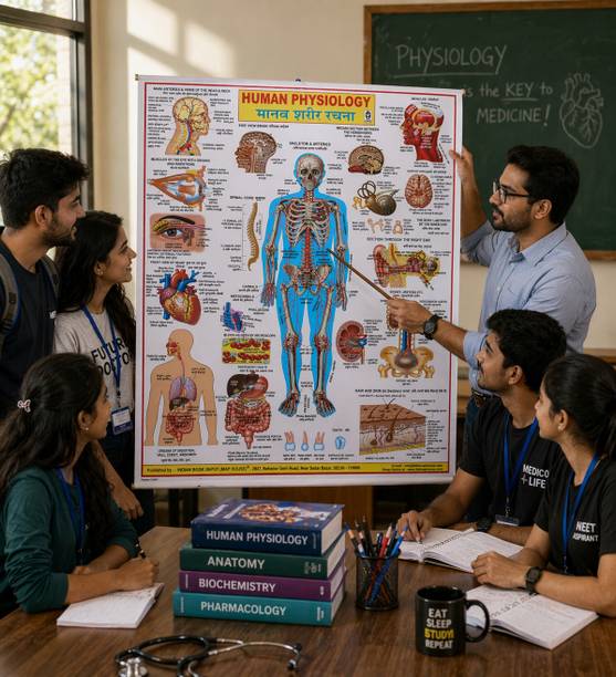 "Detailed Human Physiology Wall Chart -with full explanation Photographic Paper