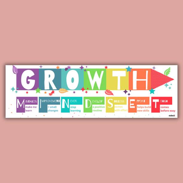 Success is Within Reach: Growth Mindset for Kids - large Banner - 13 x 36 inches, rolled banner suitable for kids room, nursery, classroom Paper Print