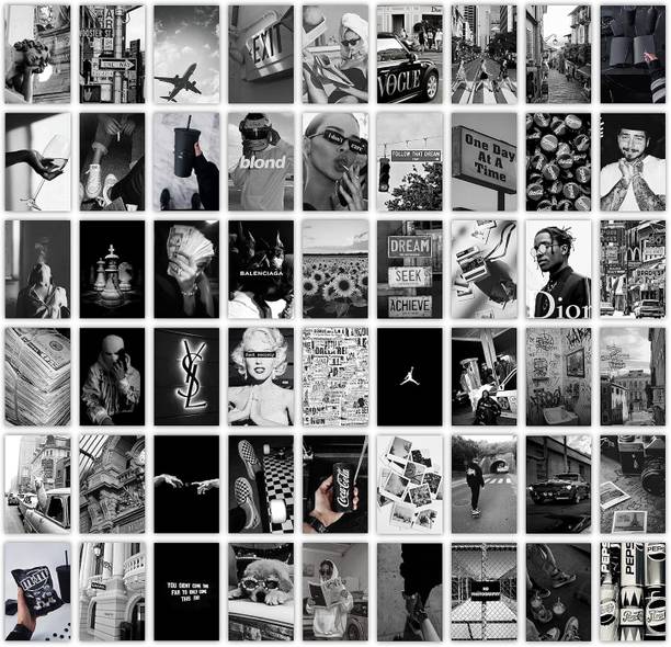 54PCS Black White Aesthetic Picture for Wall Collage, Chic Collage Print Kit, Dorm Photo Display, VSCO Posters for Bar Fine Art Print