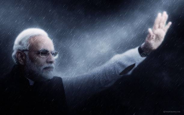 Narendra Modi HD Wallpaper on Art Paper Fine Art Print