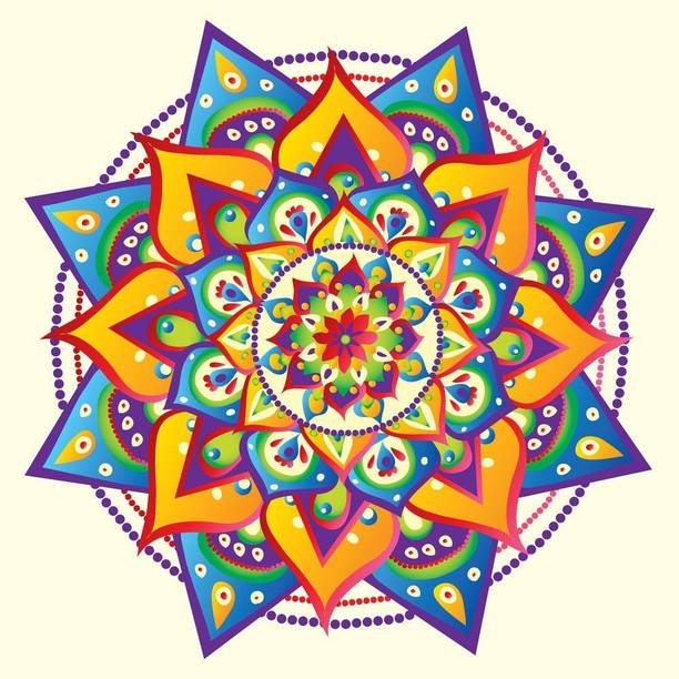 KD beautiful rangoli new Sticker Poster|hindu god|religious poster Photographic Paper