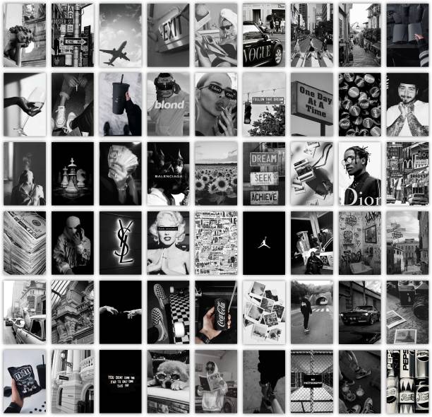 54PCS Black White Aesthetic Picture for Wall Collage, Chic Collage Print Kit, Dorm Photo Display, VSCO Posters for Bar Fine Art Print