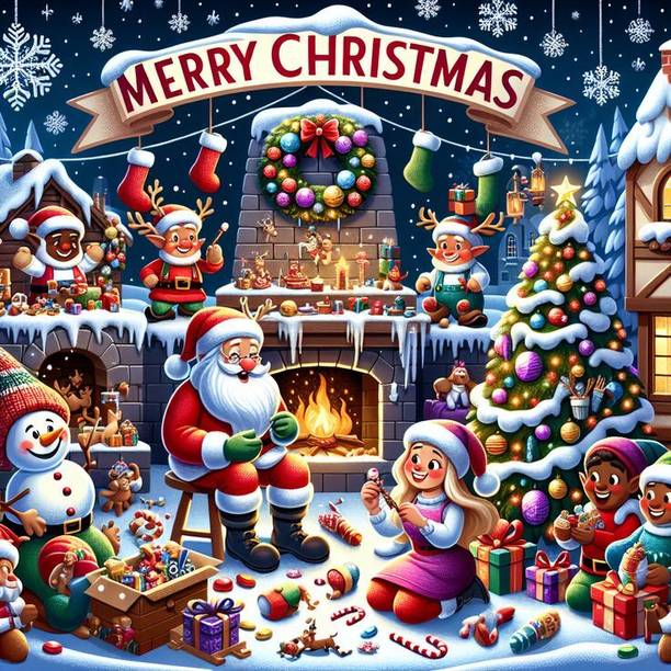 Chrismas_wall_poster_HD_design_For_decoration_HD00248 Paper Print