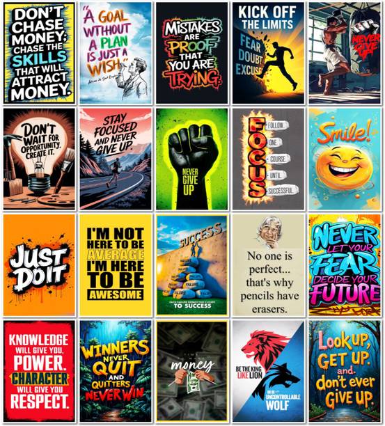Pack of 20 Motivational Aesthetic Wall Collage Kit Wall Decor -SMALL A6 Paper Print