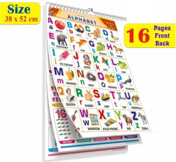 All in one Spiral Kids Education and Learning Charts ( No of Chart - 16 ) Photographic Paper