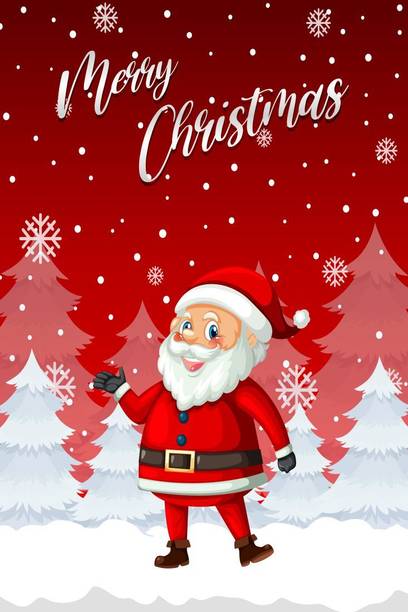 Merry Christmas Santa Vinyl Poster | Christmas Vinyl Poster | Decoration Poster | Vinyl
