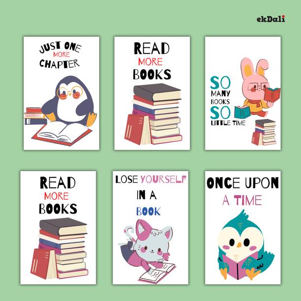 A5 Animal Book Posters for Kids – Set of 6 Fun Prints Paper Print