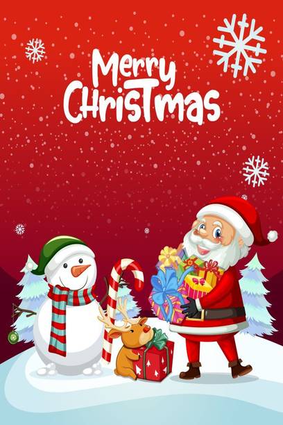 Merry Christmas Santa Vinyl Poster | Christmas Vinyl Poster | Decoration Poster | Vinyl